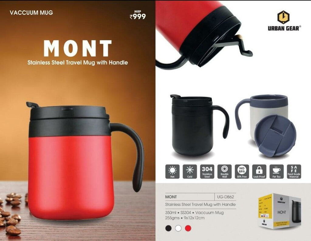 URBAN GEAR - Mont - Stainless Steel Insulated Vacuum Travel Mug 350 ML