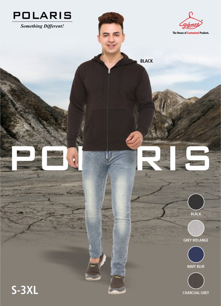 Polaris - Premium Hoodie Sweatshirt with Front Zip and Pockets