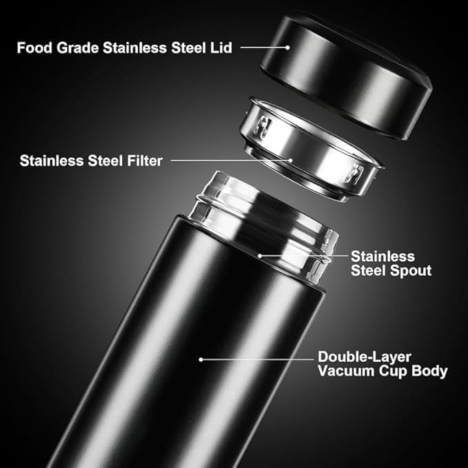 Hot and Cold Smart Vacuum Flask with Temperature Display - 500 ML