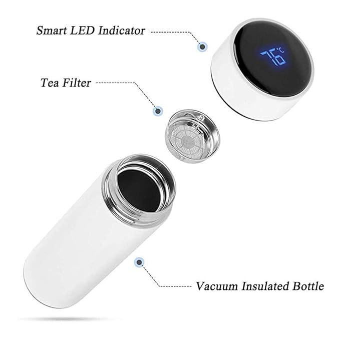 Hot and Cold Smart Vacuum Flask with Temperature Display - 500 ML