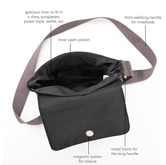 Turista - Crossbody Sling bag- Black