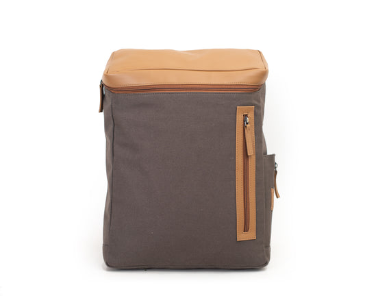 Flash - Laptop Backpack- Charcoal and Khaki