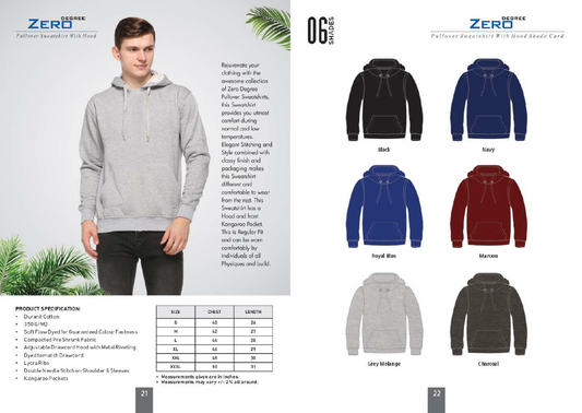Zero Degree - Hoodie Pullover Sweatshirt - Without Zip