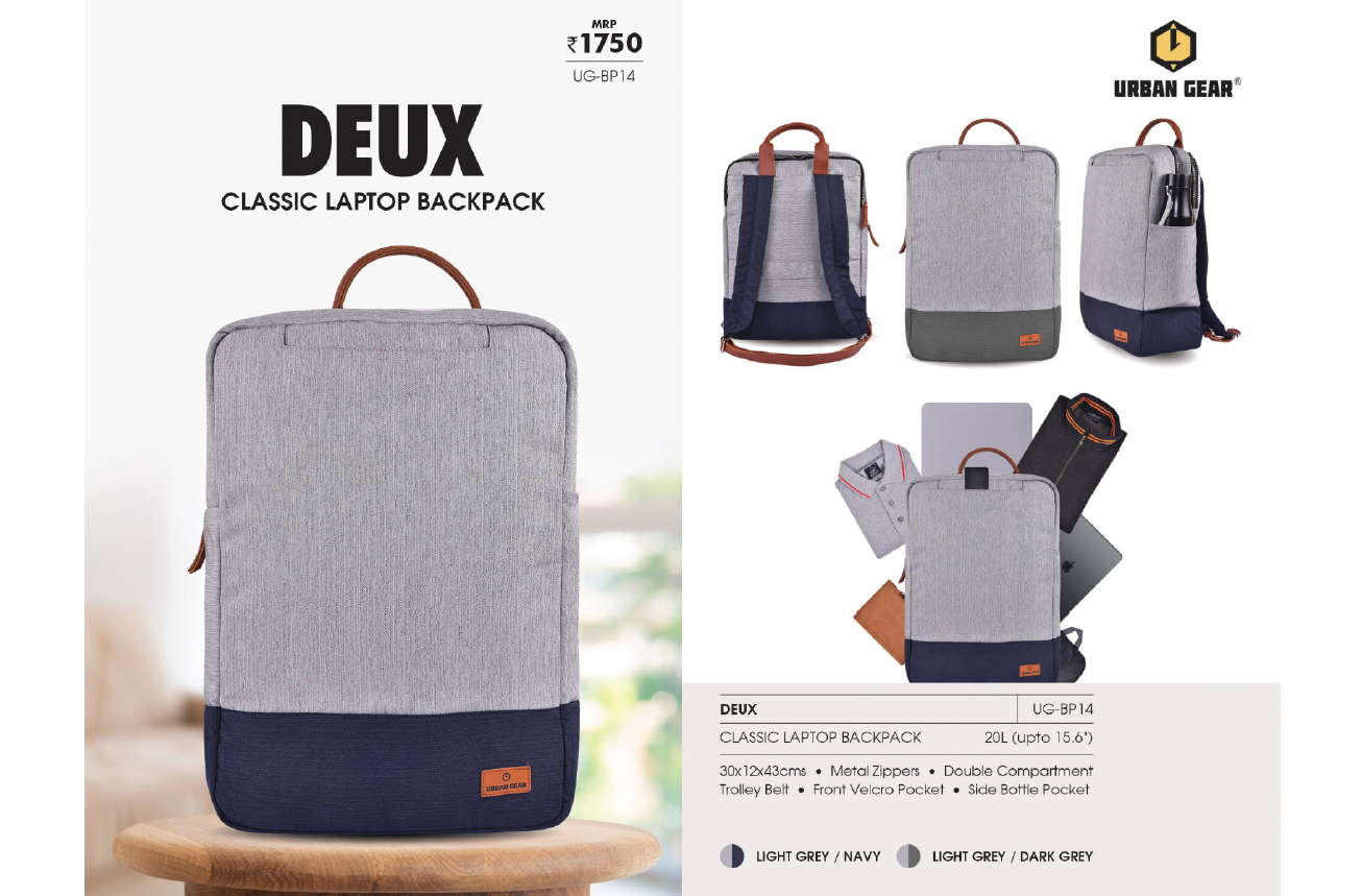 DEUX - Classic Laptop Backpack - 20L (Fits up to 15.6” Laptops)