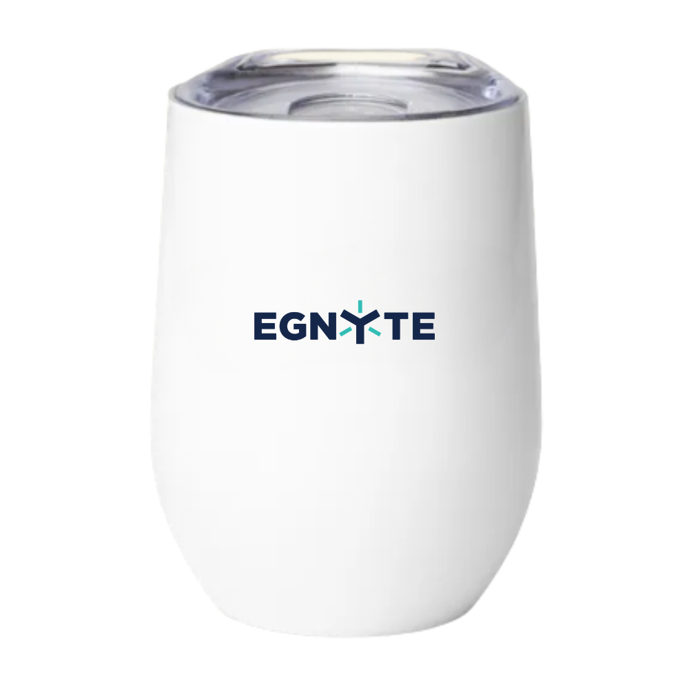 CURVED MUG - White Double Walled Mug with LID