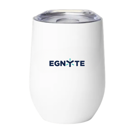 CURVED MUG - White Double Walled Mug with LID