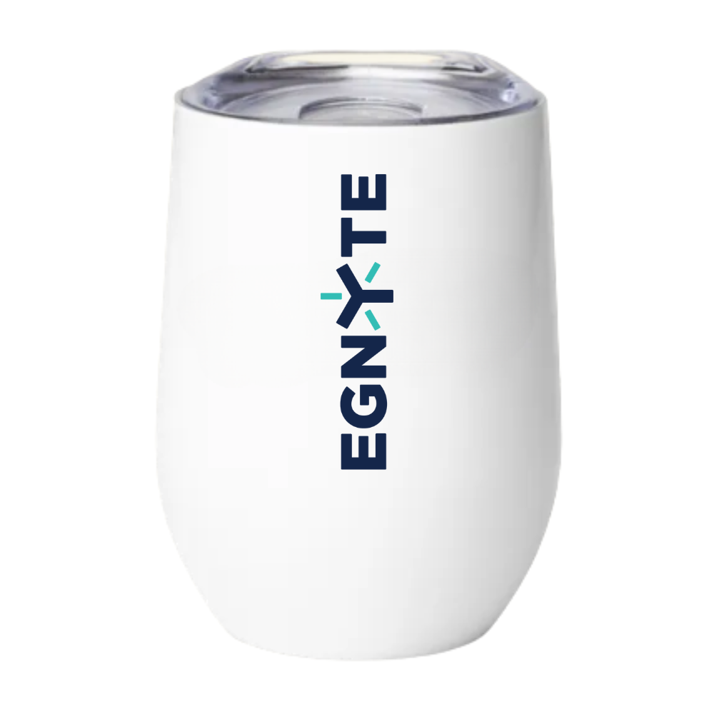 CURVED MUG - White Double Walled Mug with LID