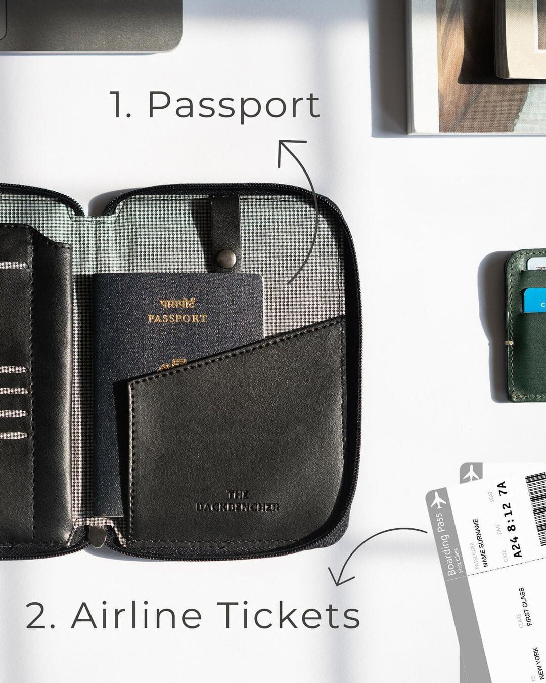 Henry Travel Wallet - Olive - Black