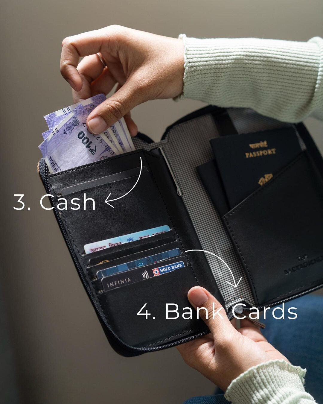 Henry Travel Wallet - Grey-Black