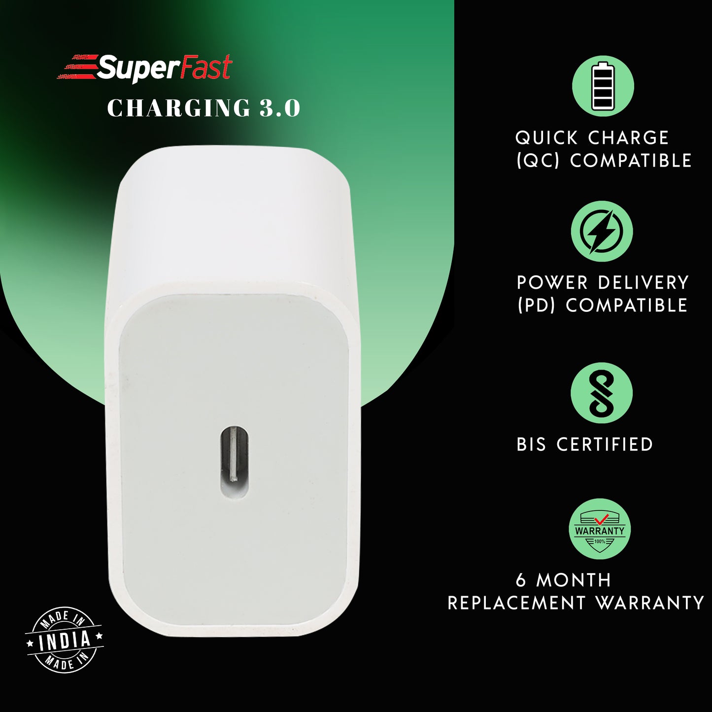 VICTEL® 20W USB Type-C Wall Charger | Ultra-Compact Adapter | Compatible for iPhone