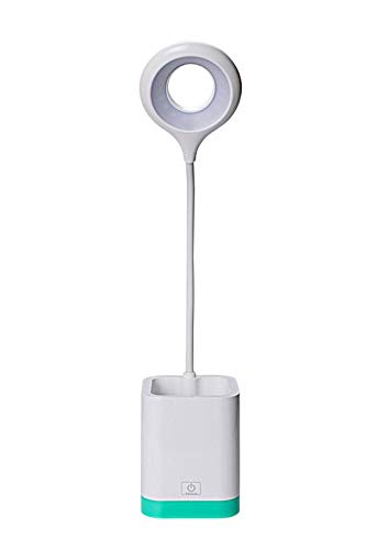 Flexible Neck LED Study Lamp with Pen Stand, Rechargeable, Touch-Sensitive Switch
