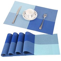 Washable & Non Slip Vinyl Table Mats ; Set of 6 ; Size - 45 cm x 30 cm