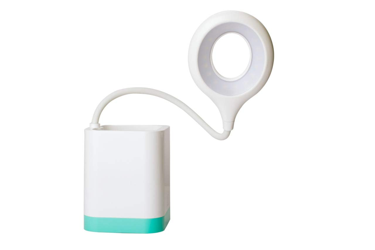 Flexible Neck LED Study Lamp with Pen Stand, Rechargeable, Touch-Sensitive Switch