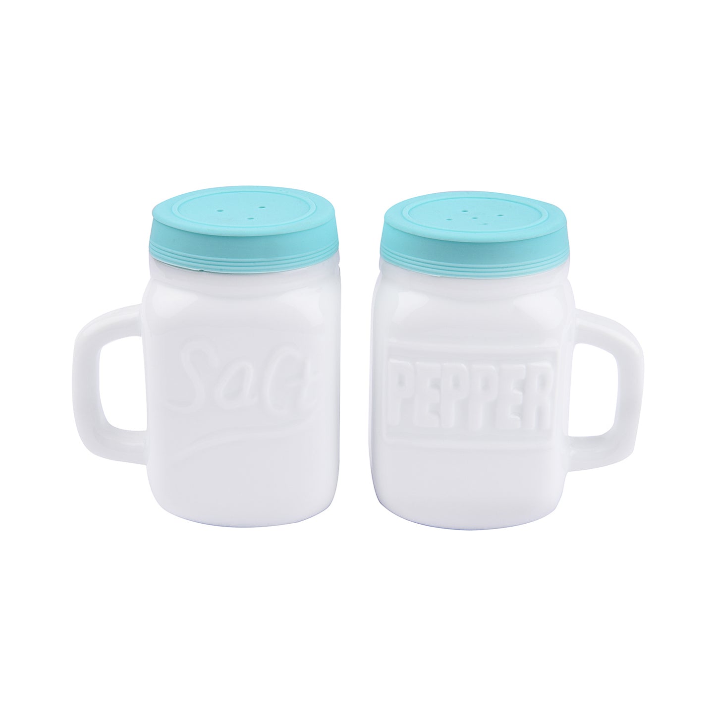 Ceramic Salt and Pepper Shaker with Silicone Lid(Mason Jar)(Set of 2)