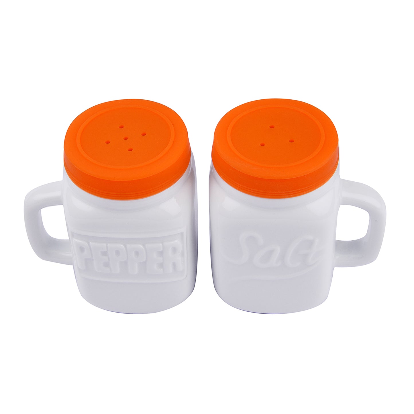 Ceramic Salt and Pepper Shaker with Silicone Lid(Mason Jar)(Set of 2)