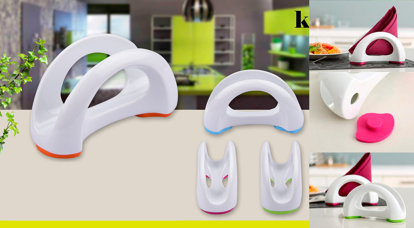Ceramic Napkin Holder with Anti-Slip Silicone Base (Set of 1)