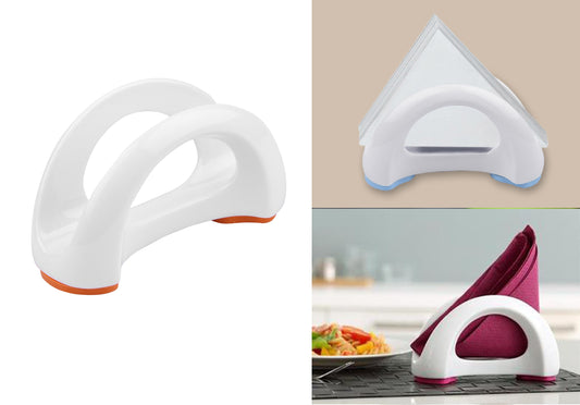 Ceramic Napkin Holder with Anti-Slip Silicone Base (Set of 1)